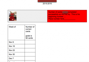 Student goal log