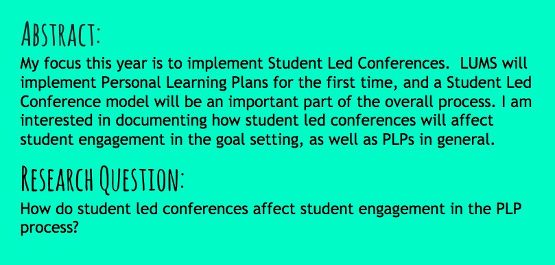 student-led conferences and engagement in PLPs