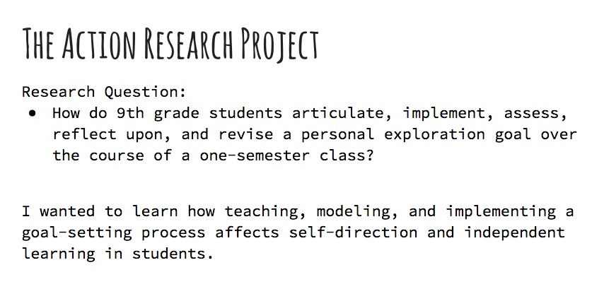 how to teach students to set personal exploration goals