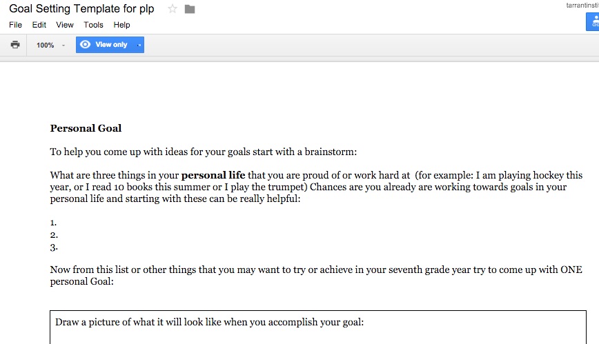 Google Tools for personal learning plans