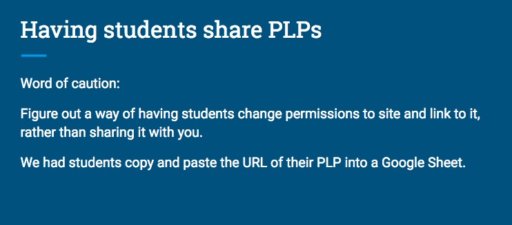 Google Tools for personal learning plans