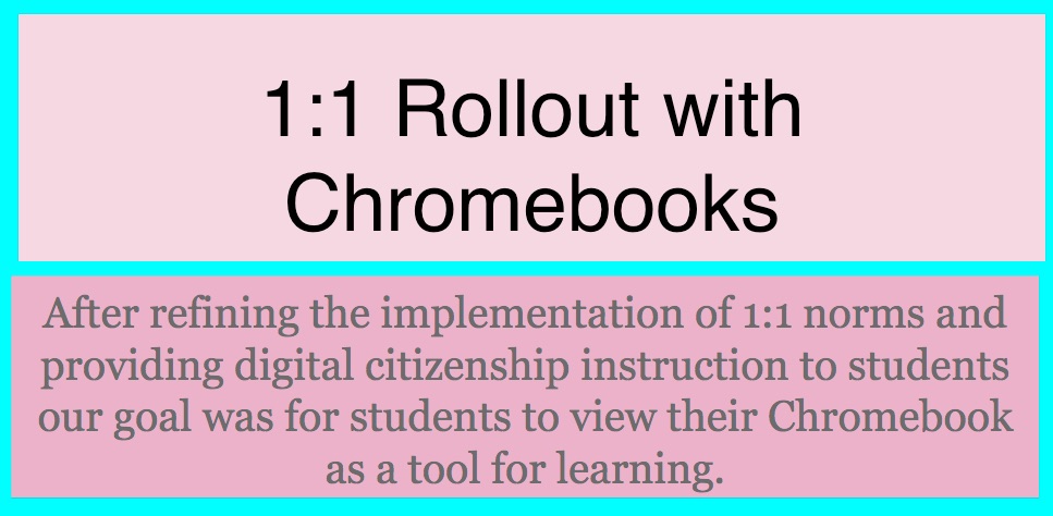 1:1 rollout with Chromebooks: implementing 1:1 norms and digital citizenship