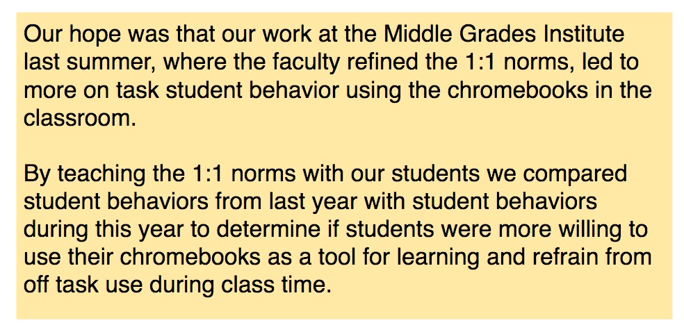implementing 1:1 norms and digital citizenship