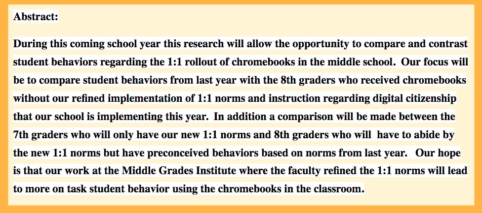 implementing 1:1 norms and digital citizenship