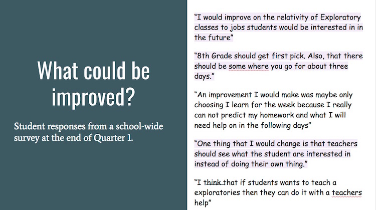 scheduling and student choice