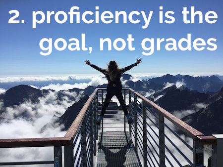 proficiency-based reporting: proficiency is the goal, not grades