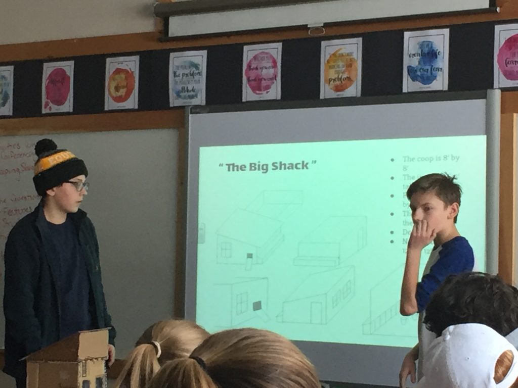 student-made chicken coops