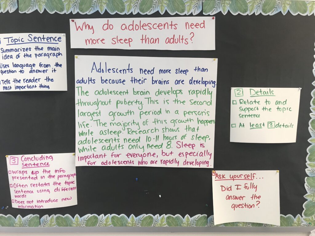 Picture of a display from the teacher.