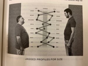 Jagged profiles for size from page 81 of The End of Average