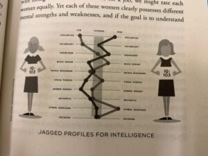 Jagged profiles for intelligence from page 89 of The End of Average