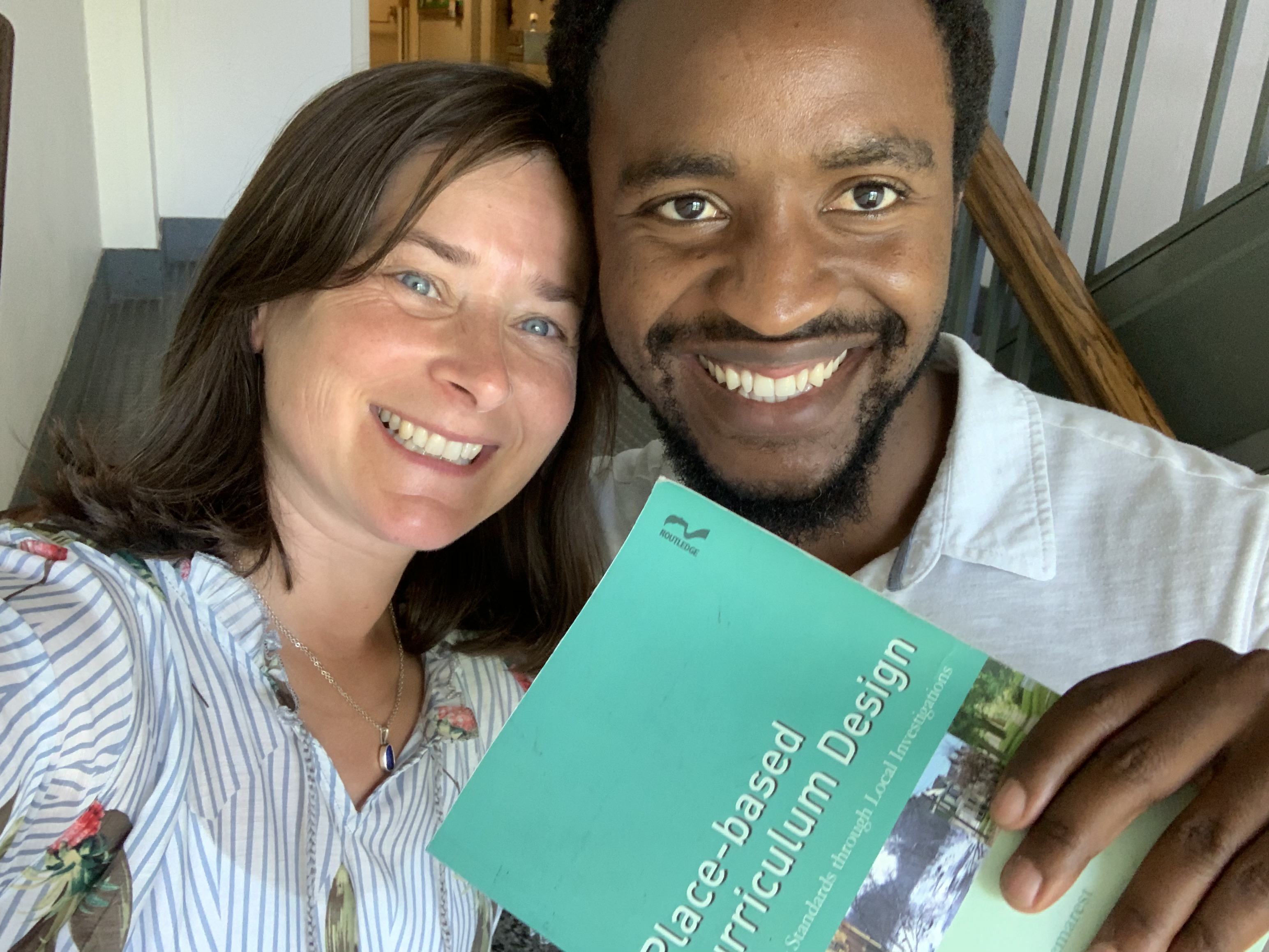 Jeanie Phillips (l) & Thierry Uwilingiyimana with Place-Based Curriculum Design, by Amy Demarest