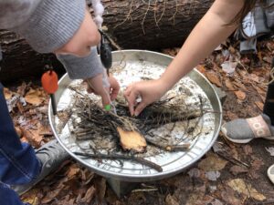Starting a fire in a steel pan