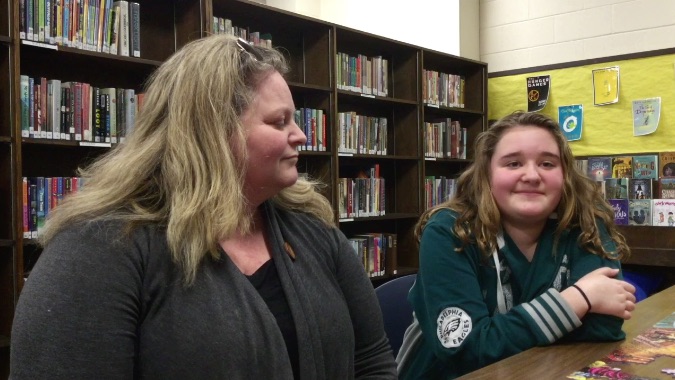Morgan and her mom, just after the student-led conference celebration.