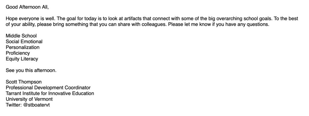 Email to teachers