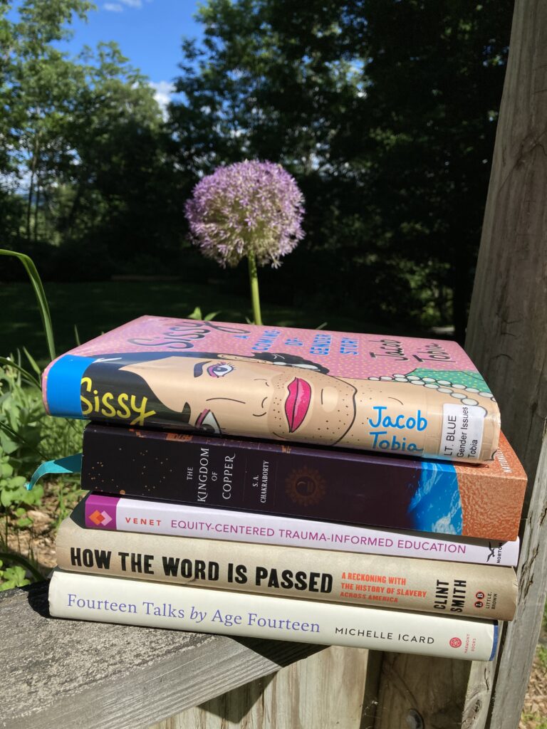 Photo of a stack of books