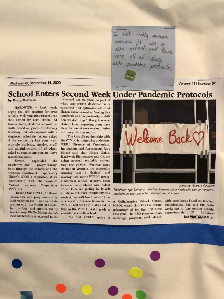 A timeline bulletin board