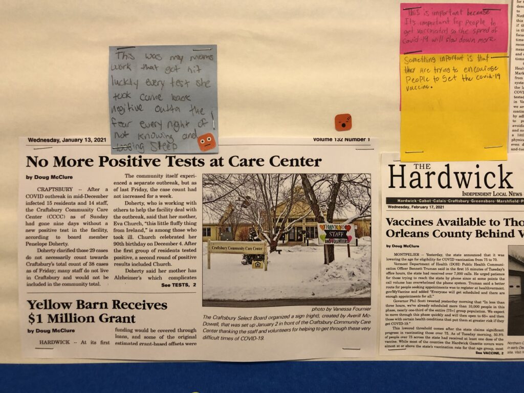 A timeline bulletin board