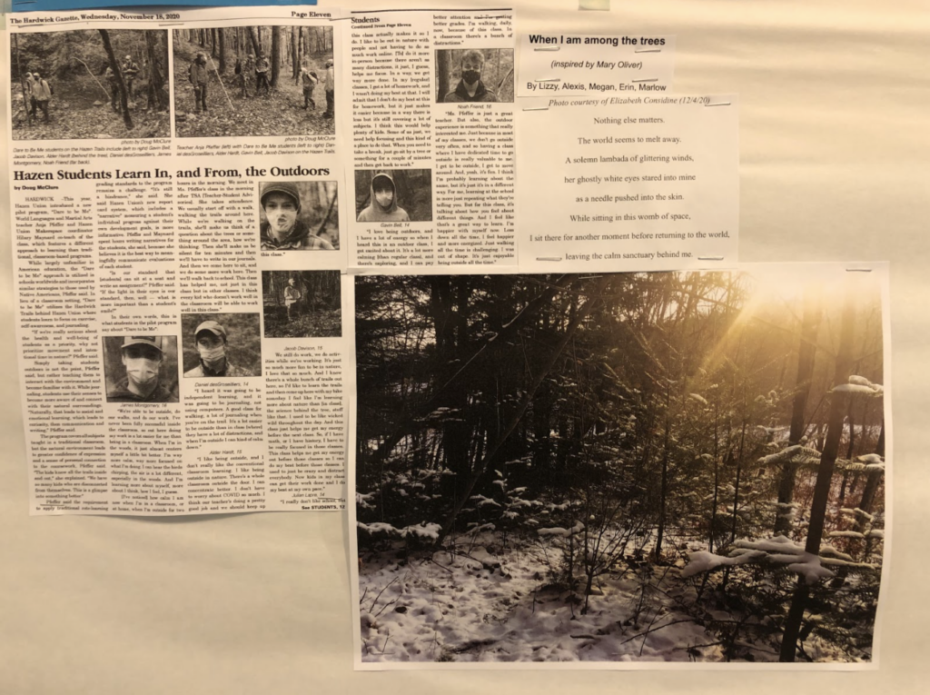 A timeline bulletin board
