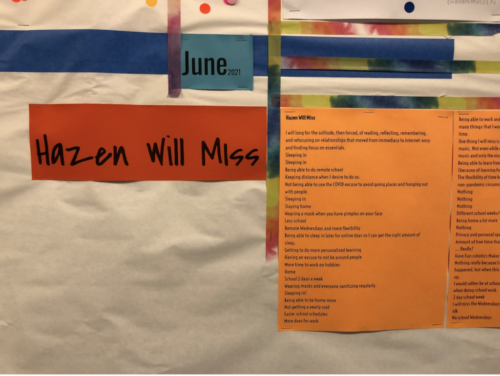 A timeline bulletin board