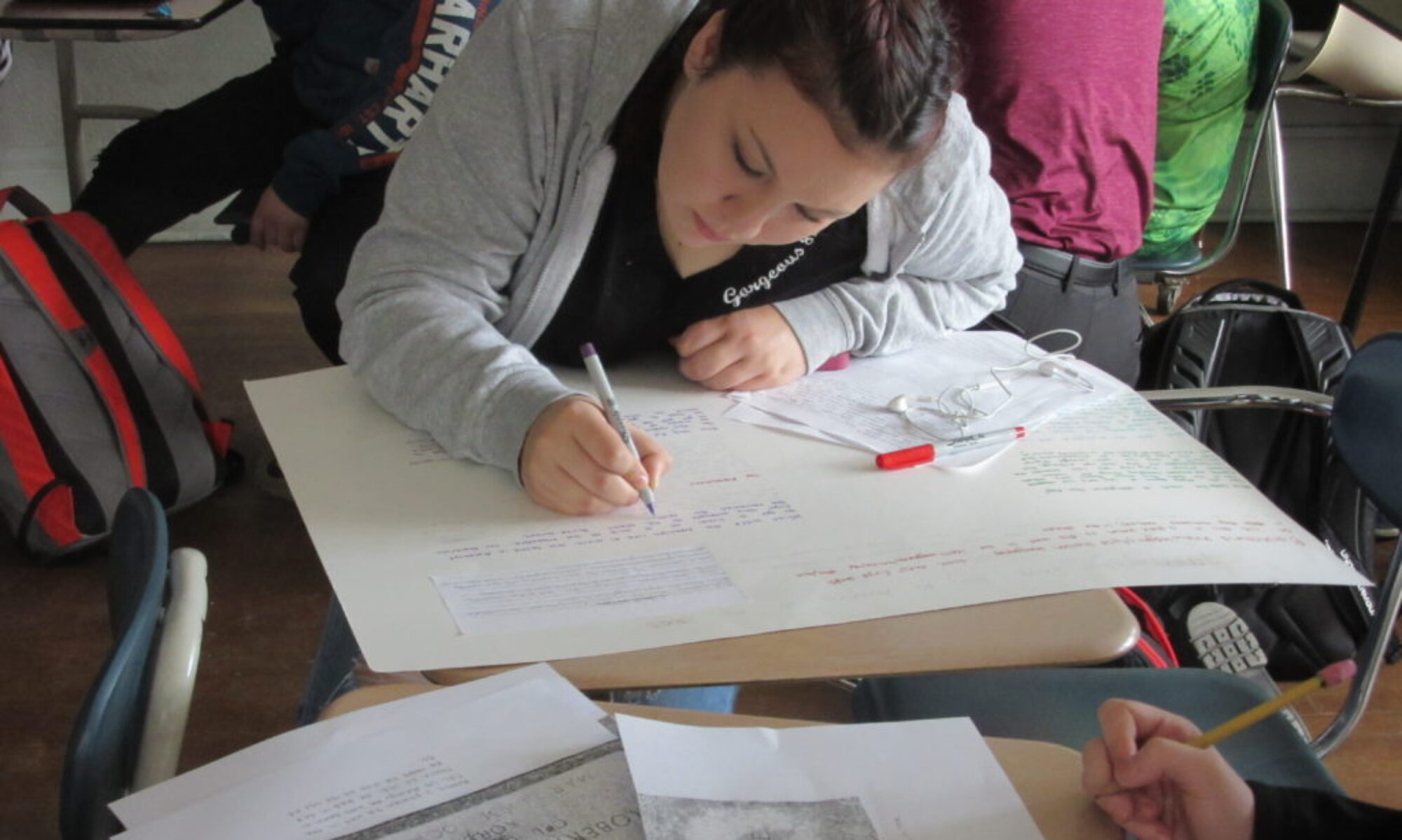 A student works on a geneaology project